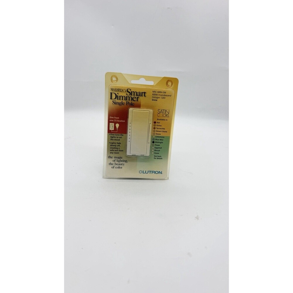 Lutron Maestro Smart Dimmer MSC-600H-SW Single Pole 600W Snow NEW Sealed